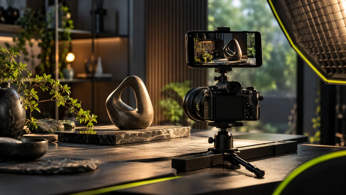 Camera and smartphone set for social content